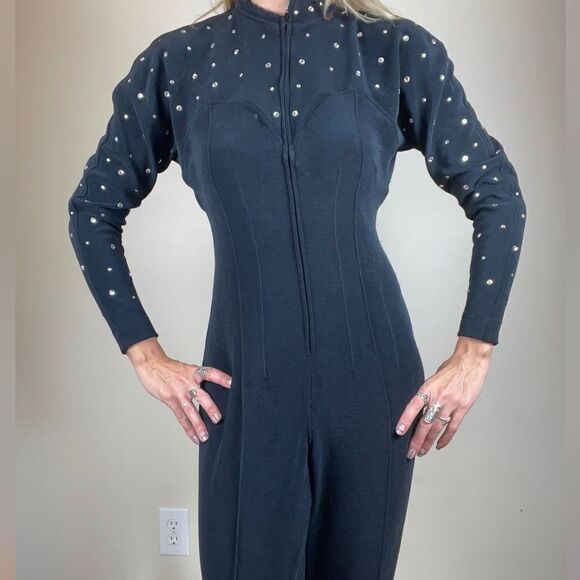 Tadashi Shoji Vintage 80s Studded Jumpsuit - Picture 2 of 4